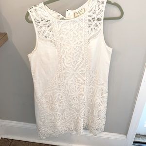 Anthropologie off white lace shift dress.